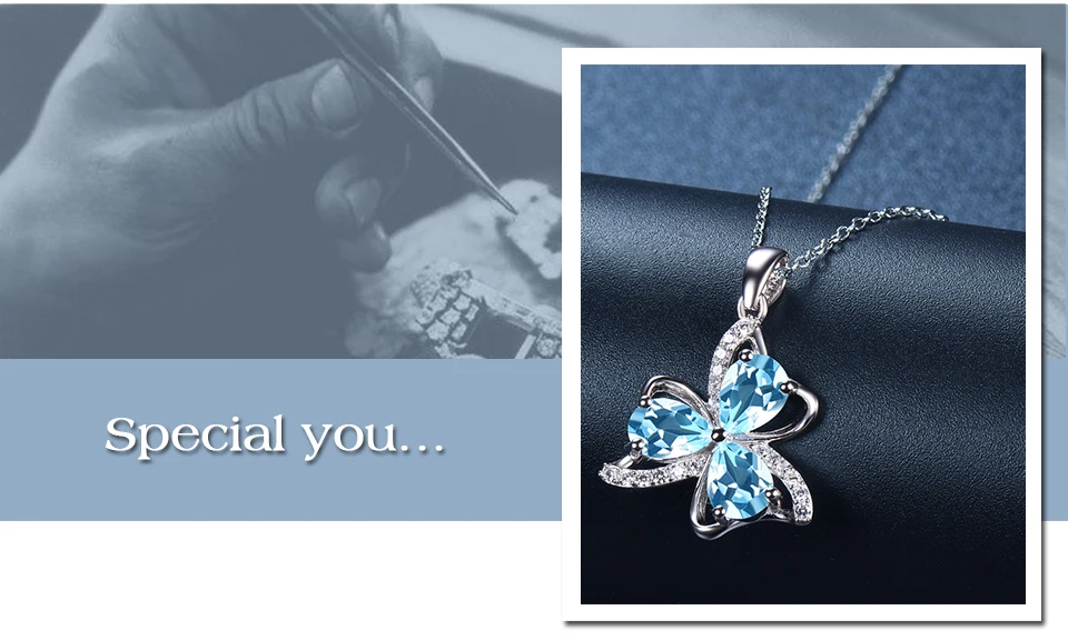 Hutang натуральный небесно-голубой топаз и похожие алмазы Твердые 925 пробы серебряный кулон ожерелье драгоценный камень ювелирные украшения Женский подарок