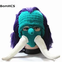 BomHCS забавные большие клыки Monster Beanie зимняя вязаная шапка ручной работы подарок на Хэллоуин косплей