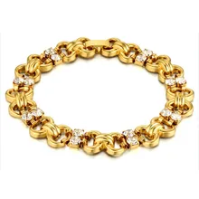 Мода золото Цвет горный хрусталь браслет для Для женщин женский подарок оптом вразлет Мода бижутерии ювелирные изделия