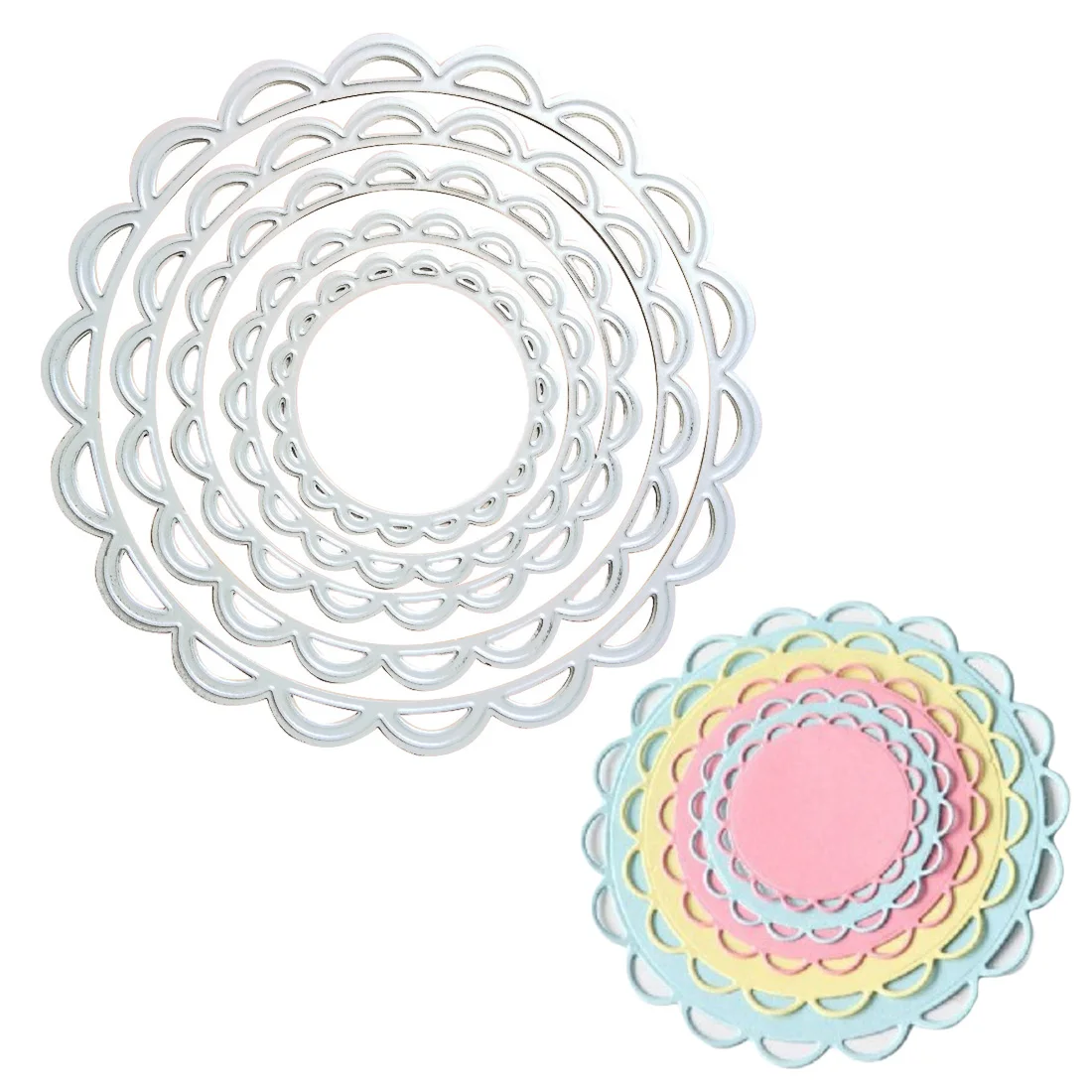 

2018 New Creative Round Wave Flower Cutting Dies Stencil DIY Scrapbooking Album Paper Card Metal Craft
