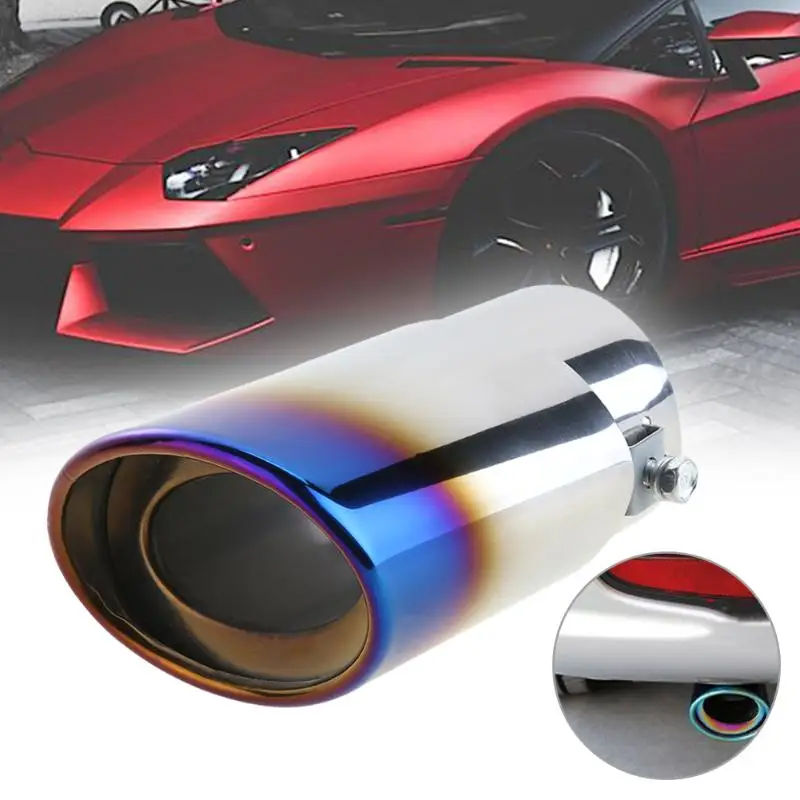 

Universal Car Auto Round Exhaust Muffler Tip Stainless Steel Exhause Trim Modified Car Rear Tail Throat Liner Car Styling New