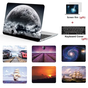 

3in1 Colors printed plastic notebook Case for Apple Macbook Air Pro Retina Touch Bar 11 12 13 15 inch Laptop Case Cover Shell