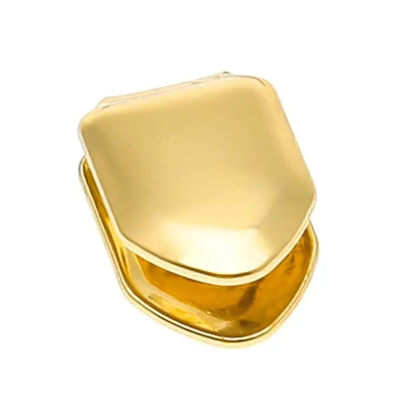 

Silver Gold Color Single Teeth Grillz Top Or Bottom Dental Grills Mouth Punk Hip Hop Tooth Caps Cosplay Party Jewelry Dropship