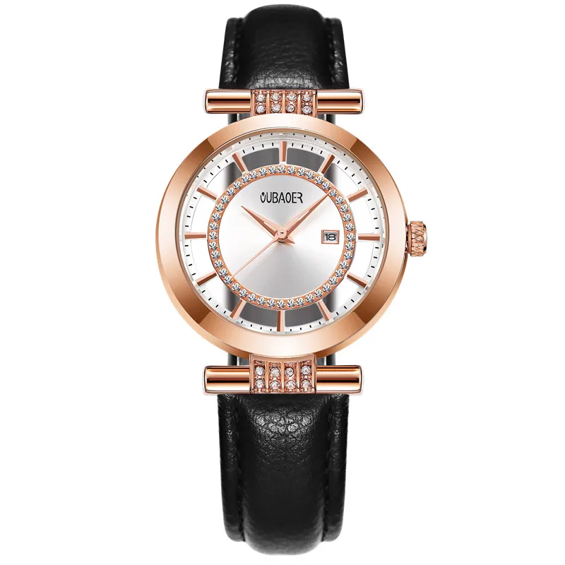 Oubaoer Мода кожаный браслет Часы Для женщин топ Элитный бренд дамы кварцевые часы известного наручные часы Relogio feminino hodinky