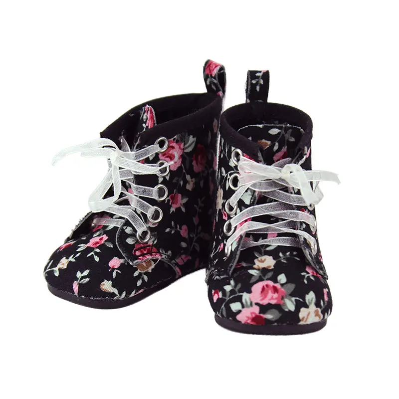 

Black Printing Boot Fit For 43cm Doll 17 Inch Reborn Babies Doll Shoes