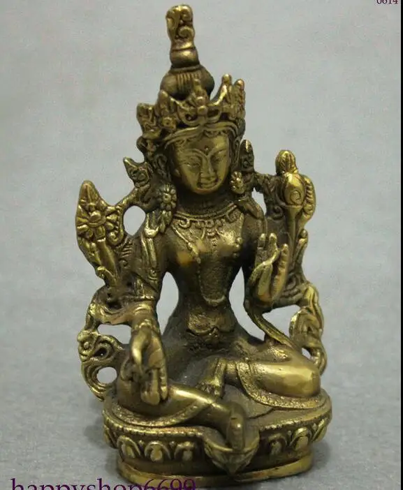 Тибетский буддизм латунь зеленый Tara Mahayana богиня просветления статуя|statue photo|statue