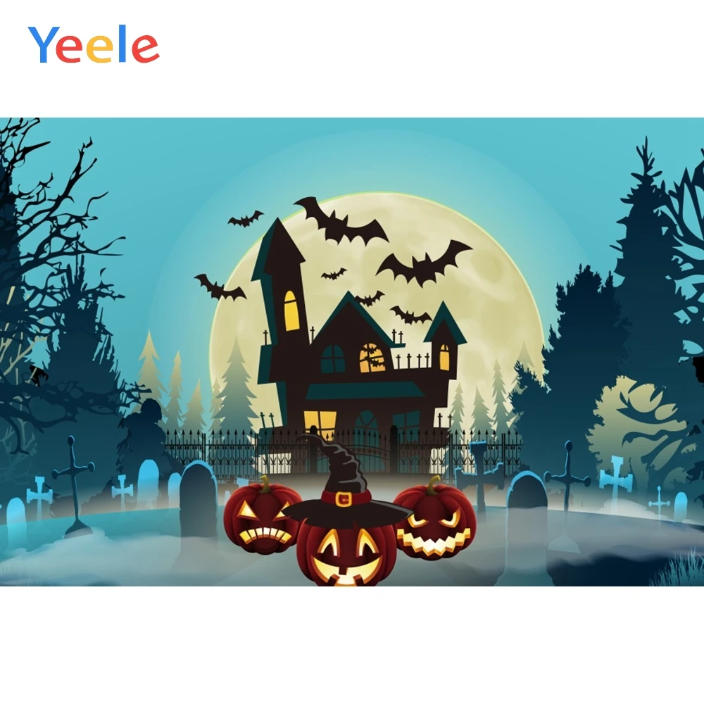 

Yeele Halloween Wallaper Glitter Sky Cross Painting Photography Backdrops Personalized Photographic Backgrounds For Photo Studio