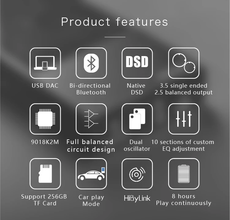 XDuoo X20 DSD Hi-Fi Bluetooth 4.1 Jogador