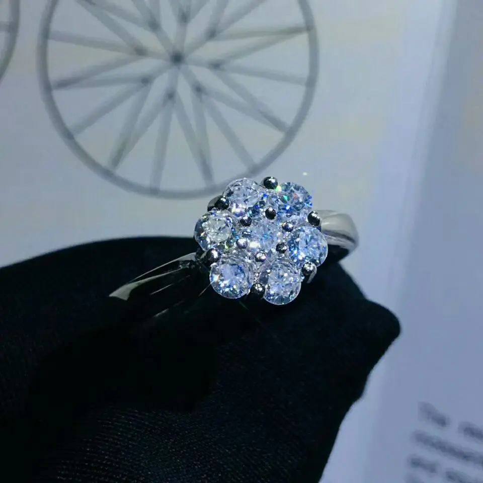 [MeiBaPJ Moissanite драгоценный камень Мода 3 мм кольцо с бриллиантом VVS1 925 пробы серебряные ювелирные изделия для женщин