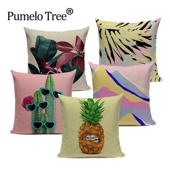 

Animals and plants pillow cover home cushions Custom cushion cover Flower and pineapple cushions decorative Dropshipping cushion