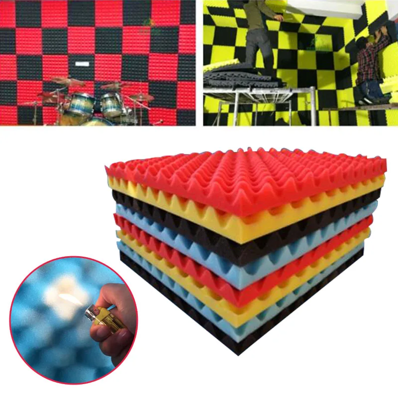 

50x50cm Wall Mount Sound Absorber Acoustic Proofing Isolation For Bar Studio Soundproof foam Acoustic Soundproofing Random Color