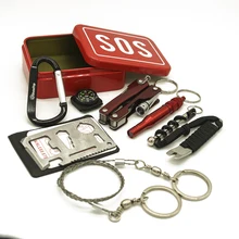 Наружное оборудование Аварийные наборы для выживания коробка самопомощи SOS для кемпинга походные инструменты вино многофункциональная открывалка инструмент карта нож