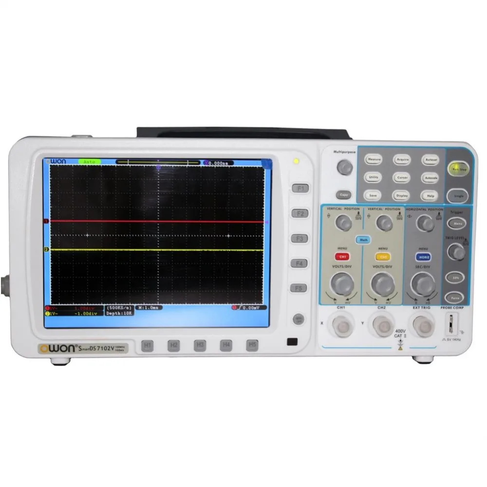 OWON 100 МГц осциллограф SDS7102V 1 г/локон большой 8 &quotLCD LAN + VGA батарея сумка 3 года