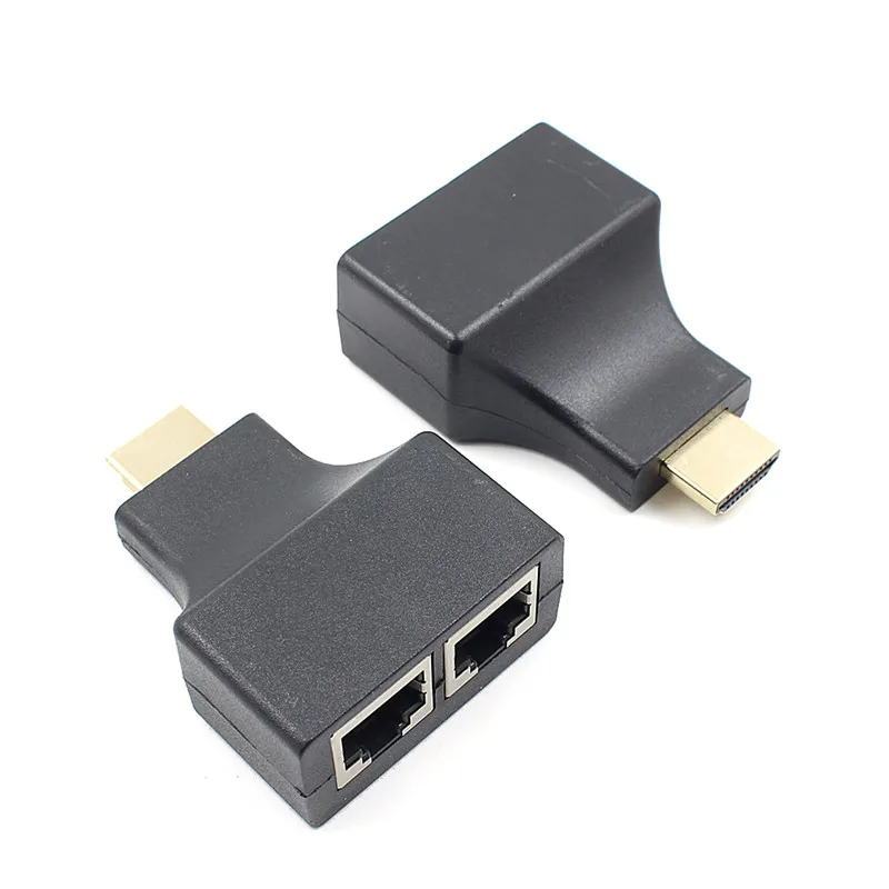 2017 1 Pair HDMI To Dual Ports RJ45 Network Cable Extender Over by