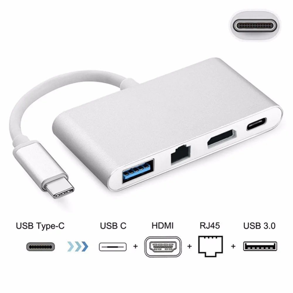 Адаптер Разветвитель USB Type C на HDMI RJ45 4K|Адаптеры Type-C| |