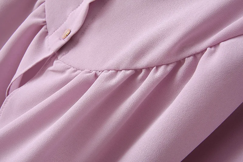 Летняя Новинка Ретро винтажная вышитая бисером воротник угол подол фиолетовый Лавандовый фиолетовый розовый женская шифоновая блузка рубашка Топ