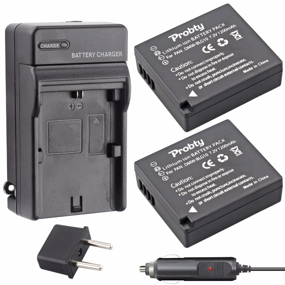 2x DMW BLG10 DMW BLG10 Battery + Charger for Panasonic Lumix DMC ZS60