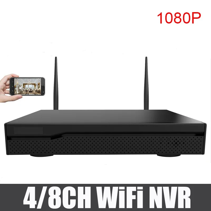 

1080P 4ch 8ch wifi nvr wireless network recorder H.265 2.4GHz wi-fi support Home Security Surveillance for wireless IP camera