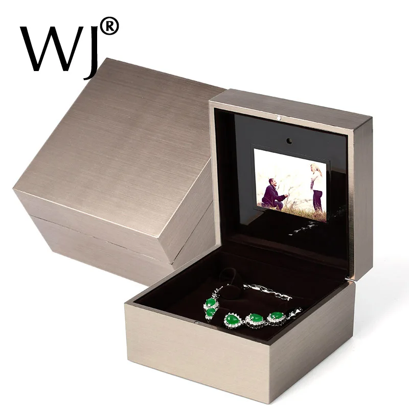 

Ritzy Engagement Ring Box with LED Light Music Video Playing Bracelet Pendant Necklace Storage Wedding Propose Ring Display Box