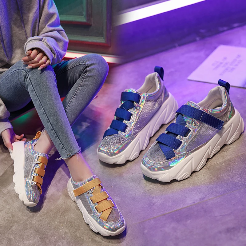 

SAILING LU Women Shoes Soft Bottom Sneakers Spring 2019 Mixed Colors Platform Flats Ladies Leisure Daily Walking Creeper XWD7706