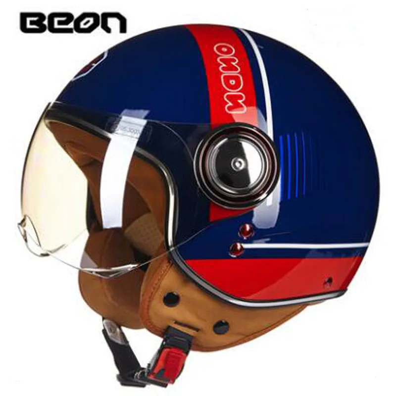 

BEON Fashion retro Motorcycle helmets Motorbike Open face helmet electric Moto Casque safety helmet for four seasons Size M L X