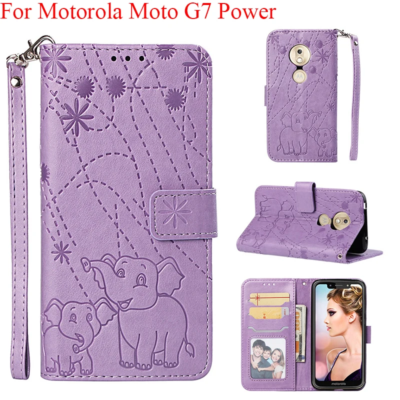 

For Motorola Moto G7 Power Case Fashion Fireworks Elephant Embossed PU Leather Flip Wallet Soft Silicone TPU Phone Cover G7Power