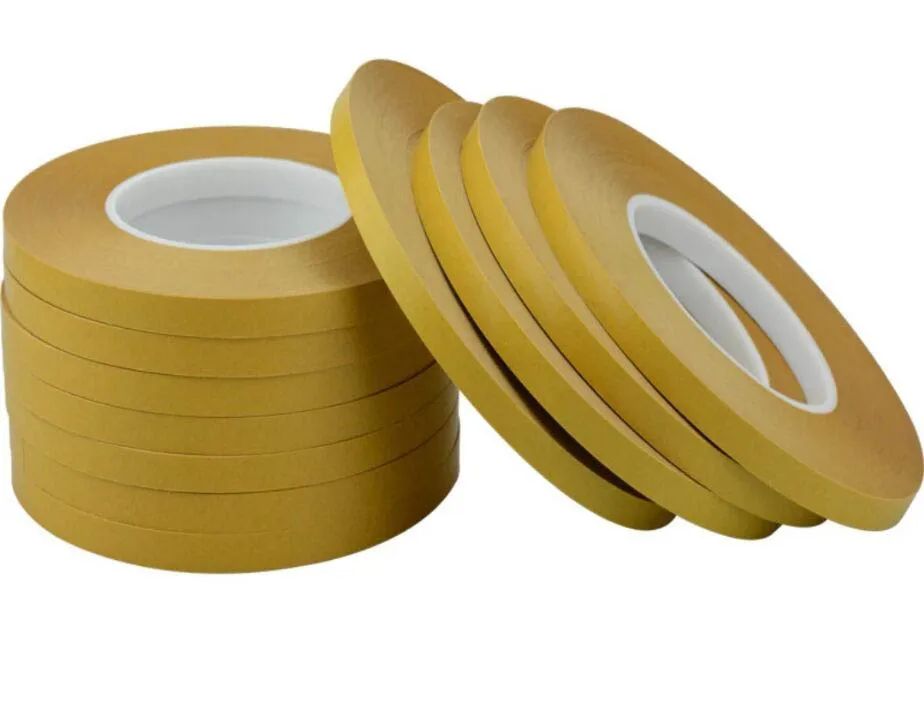 

2mm * 50M Double Side Adhesive Tape PET Acrylic Adhesive No Trace ClearTransparent paper craft handmade card yellow Film tape