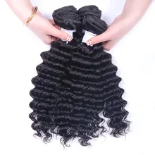 Mstoxic Deep Wave Brazilian Hair 3 Bundles 100% Human Hair Weave Extensions Natural Color No Remy Hair Free Shipping