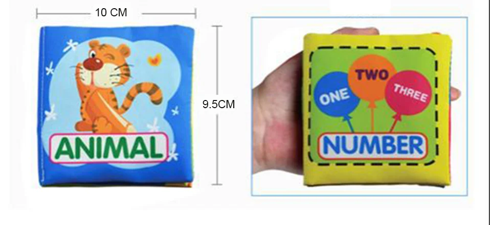 4 Soft Learning Language Baby Books Rattle Toys