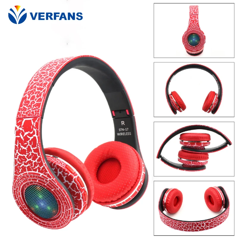 

VERFANS STN17 Wireless Stereo Bluetooth Headset High Definition Headphone Foldable LED Glow with Microphone
