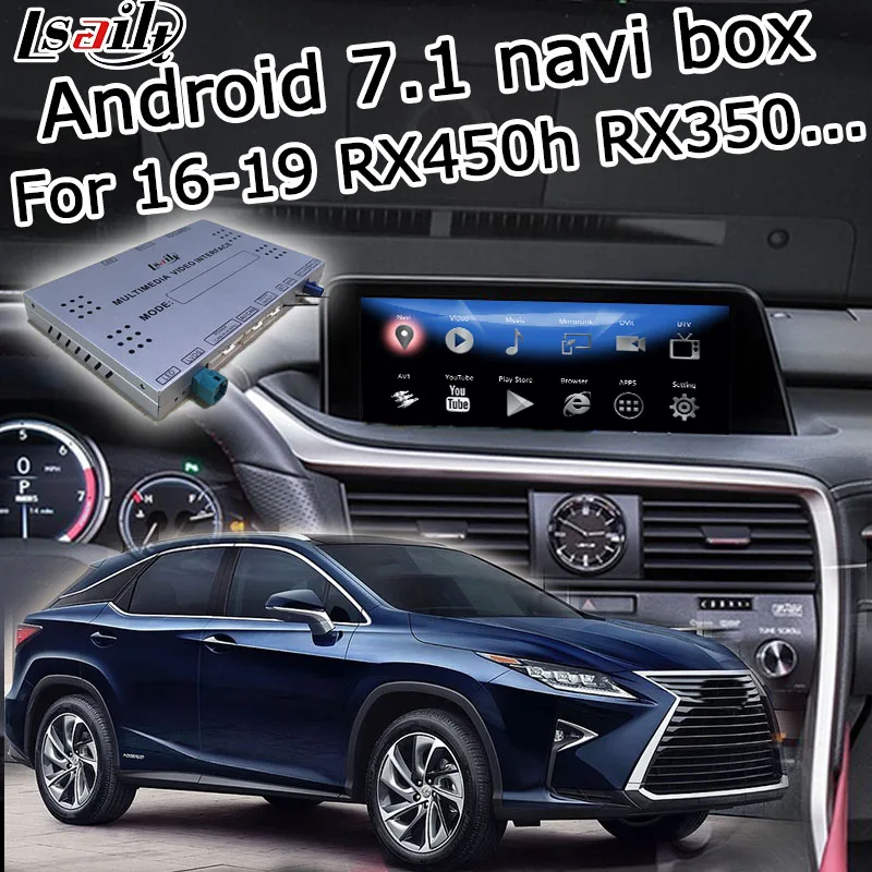 Android GPS caja de navegación para Lexus RX 2016-2019 de 12,3 de interfaz de vídeo con el ratón táctil remoto control RX350 RX450h por lsailt