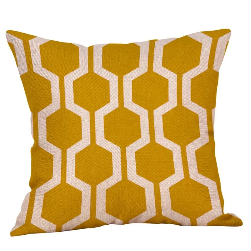 Mustard Pillow Cover Yellow Geometric Fall Autumn Cushion Cover in