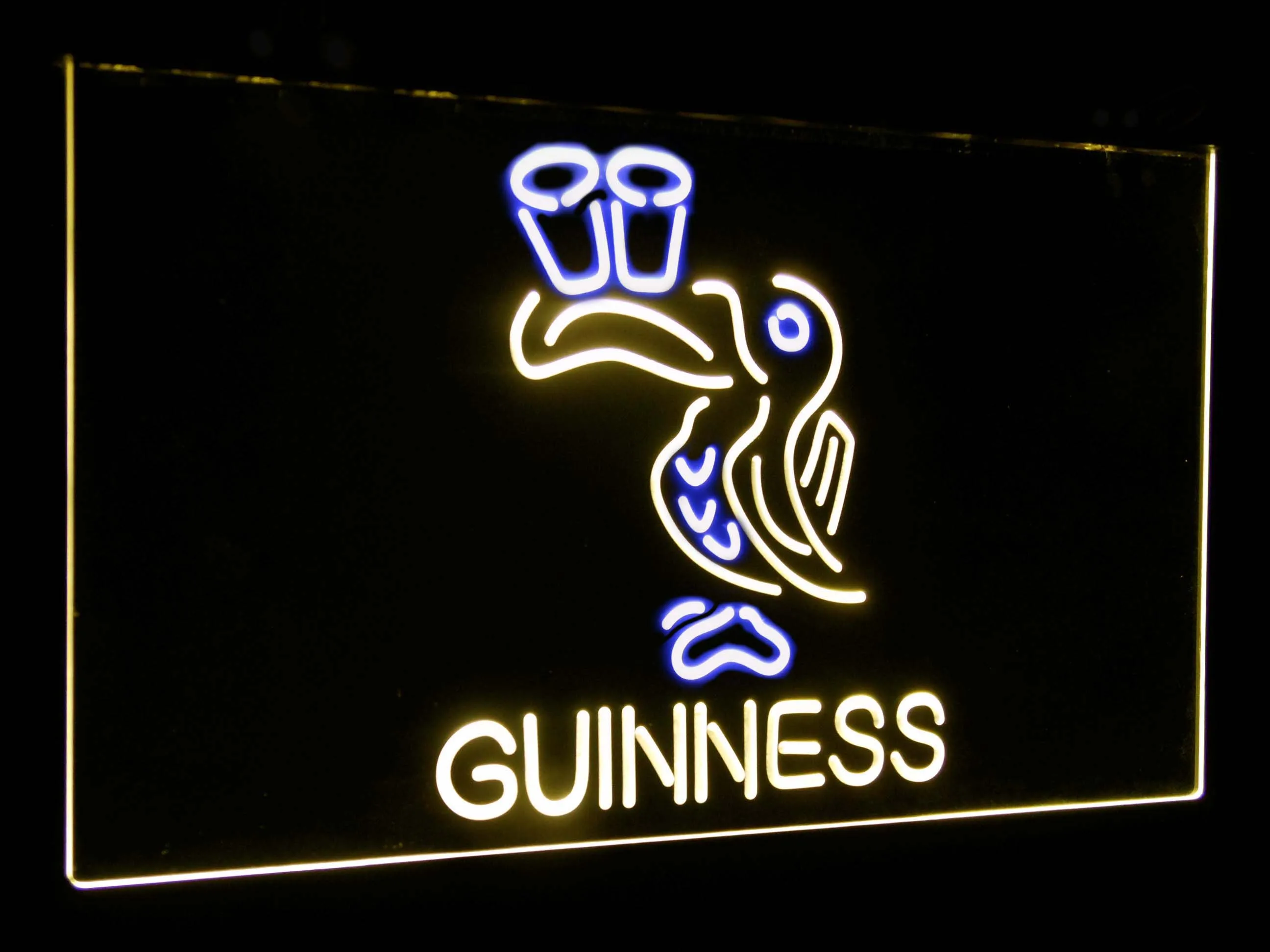 Прекрасный день пиво Guinness Тукан Бар Декор двойной цвет Led неоновый светильник вывески st6-a2121 - Цвет: White and Yellow