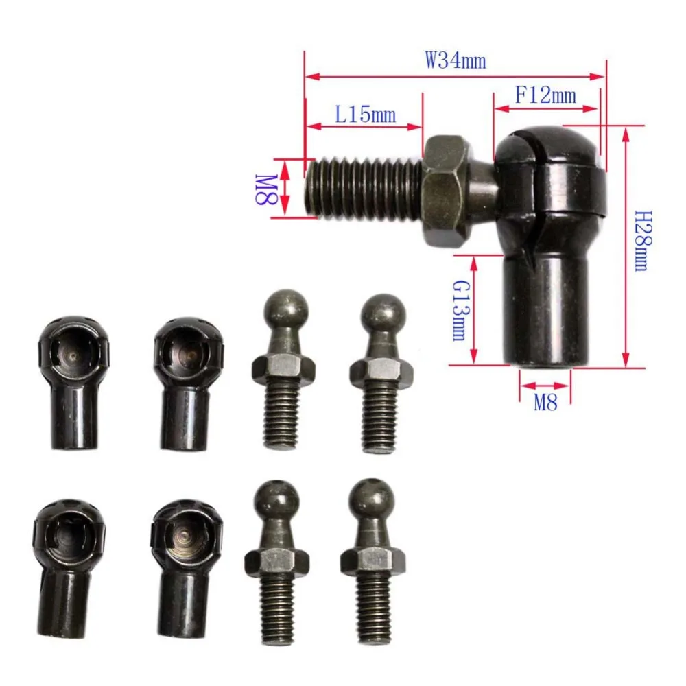 

for Porsche for Toyota for Nissan for M8 4pcs Metal Gas Struts Spring Lift Supports screw Replacement Shocks Connector Bracket