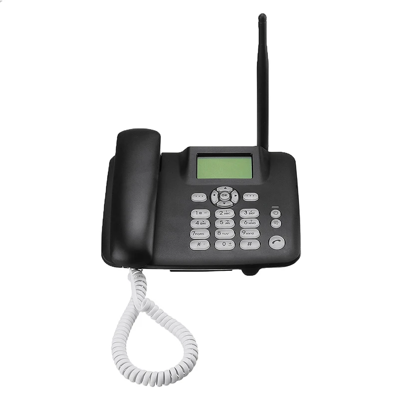 Черный беспроводной Рабочий стол телефон 4G GSM рабочий SIM карта Функция SMS