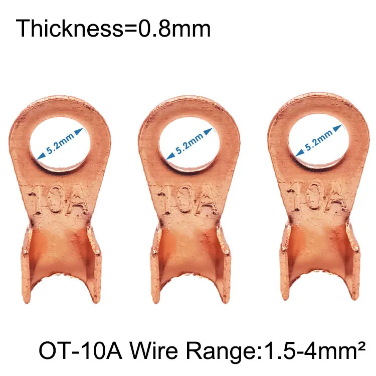 70X автомобиля OT 10A 20A 30A 50A открытые баррель Медь кольцевой наконечник клеммные разъемы