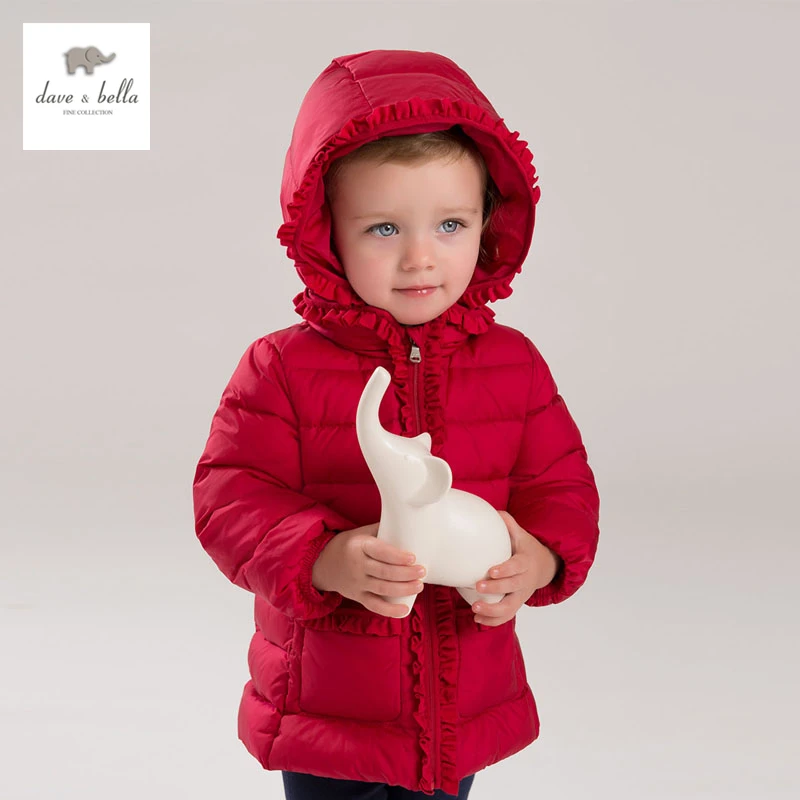 

DB4132 DAVEBELLA baby girl down jacket with ruffle