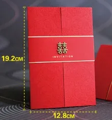 25pcs Red Wedding Invitations Wedding Invitation Cards