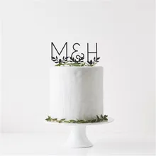 Индивидуальные буквы торт акриловое украшение деревянный деревенский Свадебный Топпер на заказ юбилей обручение подарок