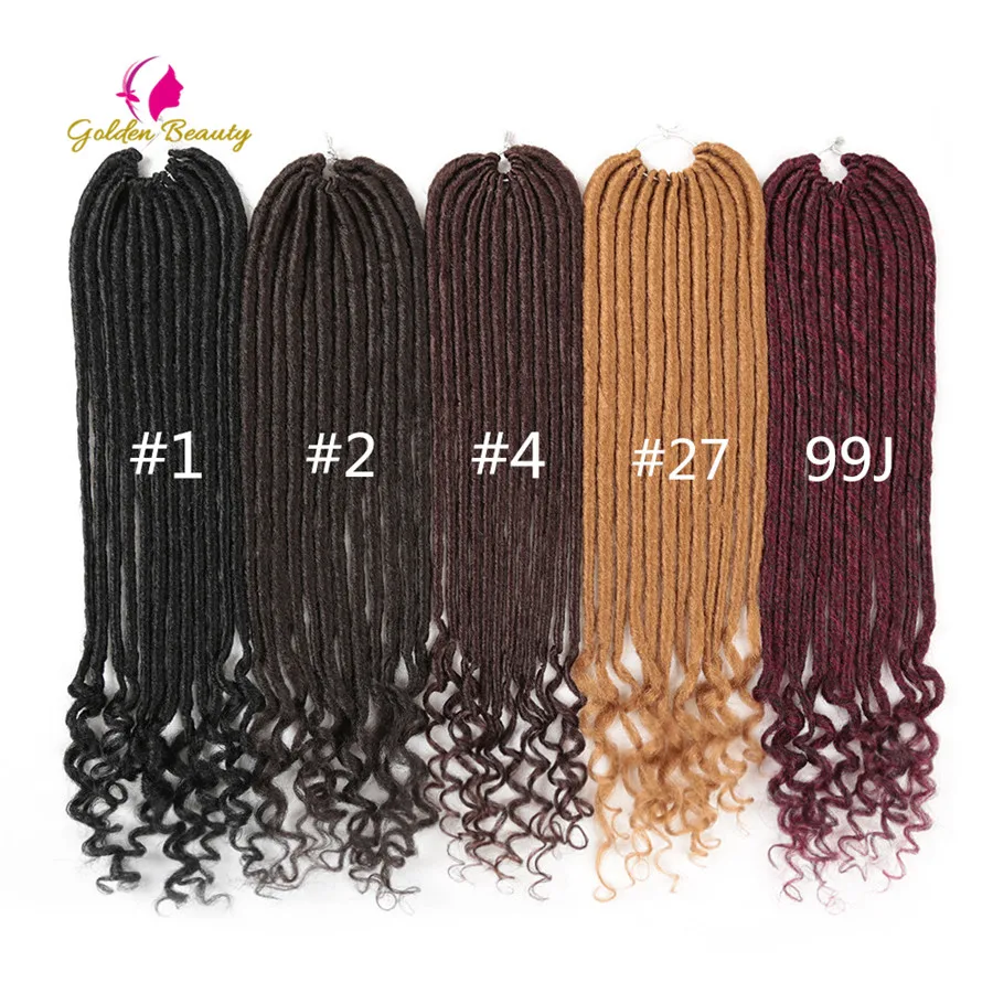 Золотая красавица 1" мягкие Faux locs Curly End вязание крючком плетение волос синтетические волосы наращивание 12 корней/упаковка богиня замки