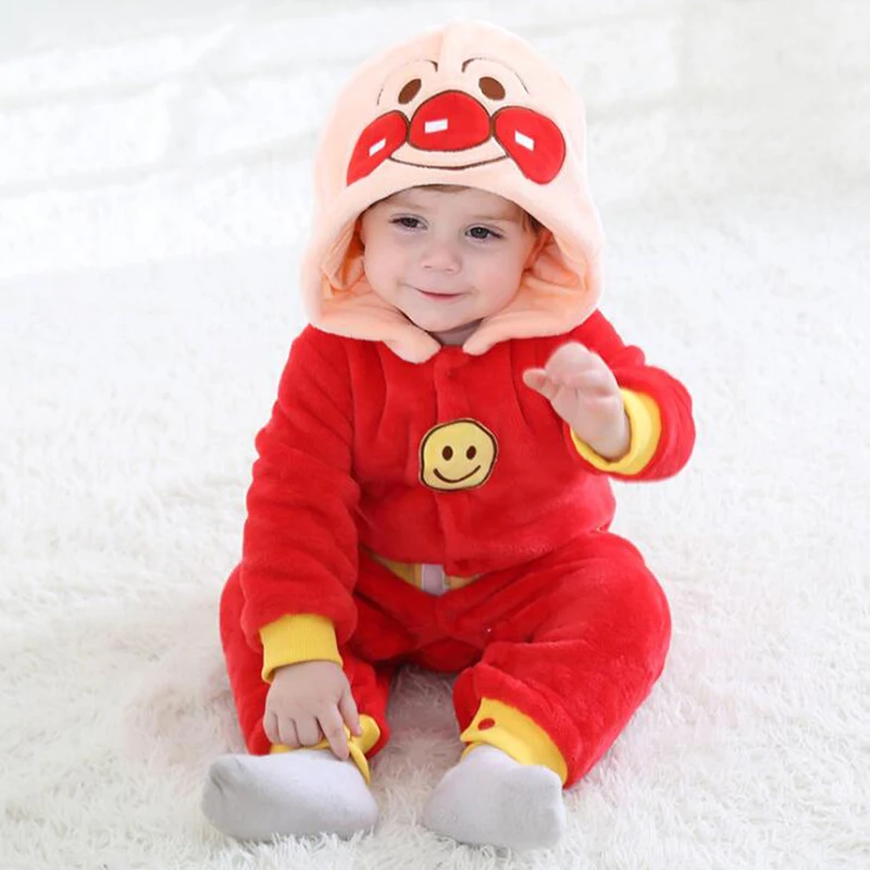Фланелевые пижамы для малышей Anpanman Kigurumi Одежда новорожденных Детский комбинезон