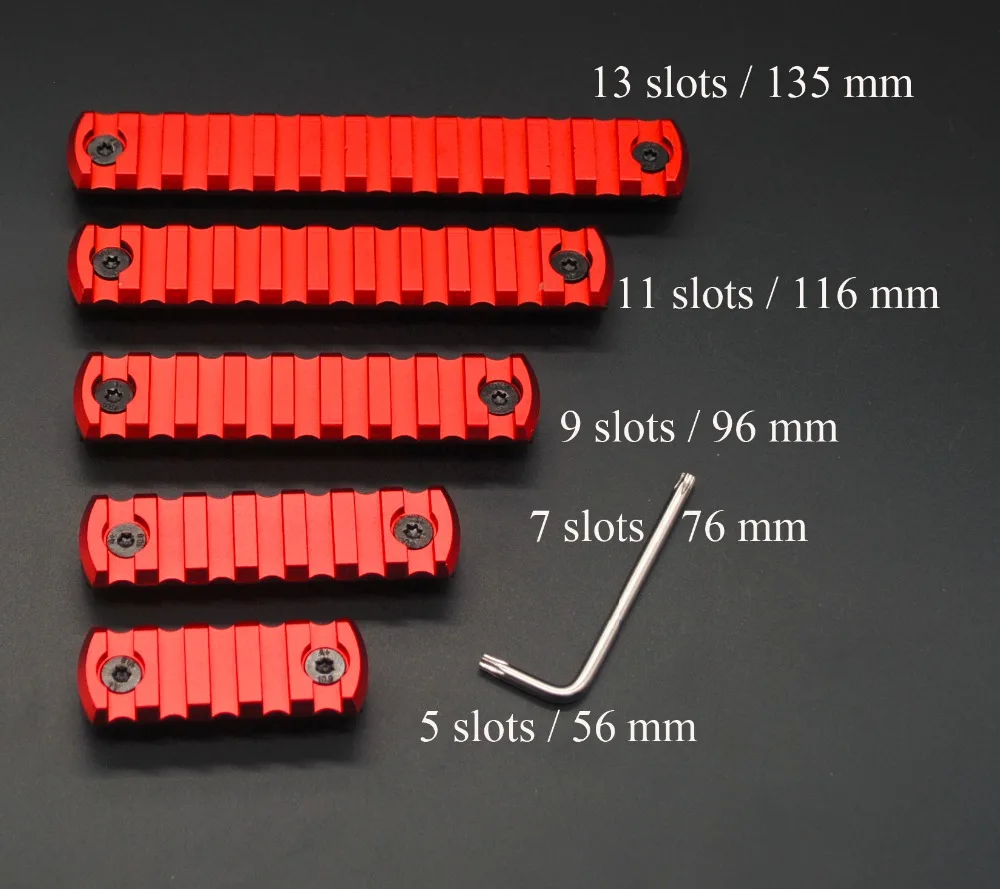 Trirock 5/7/9/11/13 فتحات m-lok أقسام picatinny/ويفر قطاعات الحديدية Mount_Red بأكسيد