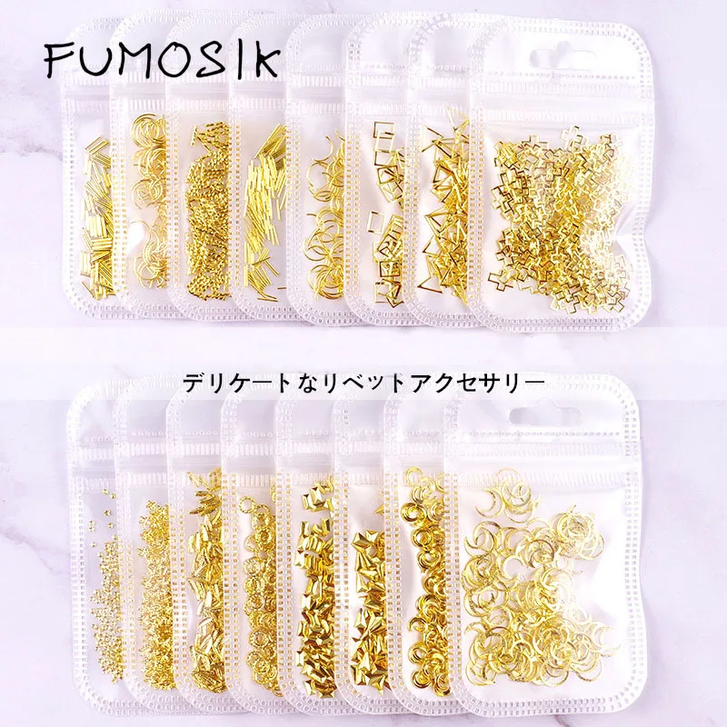 

Nail Art Decoration 1 pack Japanese manicure Ocean wind metal frame triangle square nail Gold Matter Sequins Diamond Nail Art