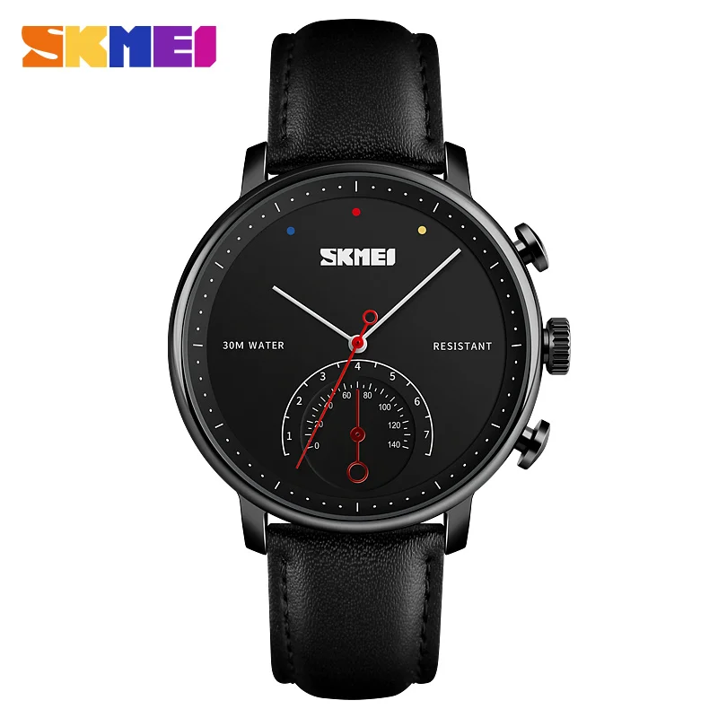 

Business Quartz Men Watch Fashion Simple Watch Leather Strap Watches Alloy Case Waterproof Wristwatch Relogio Masculino SKMEI