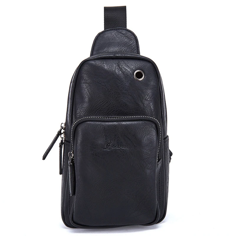 

multifunction men's pu leather chest bag 2018 fashion new large capacity crossbody bag for waterproof travel single shoulder bag