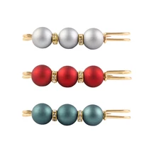 

3pcs/set Unisex Men Women Colorful Beads Brooch Pins Suit Boutonniere Collar Booches Pin Gold Color Hijab Accessories