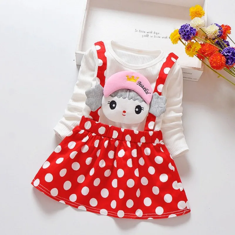 Baby Girl Dress Patchwork Girl Party Dresses Long Sleeve Cute Little Girl Children Clothing Kids Casual Dress For Girls