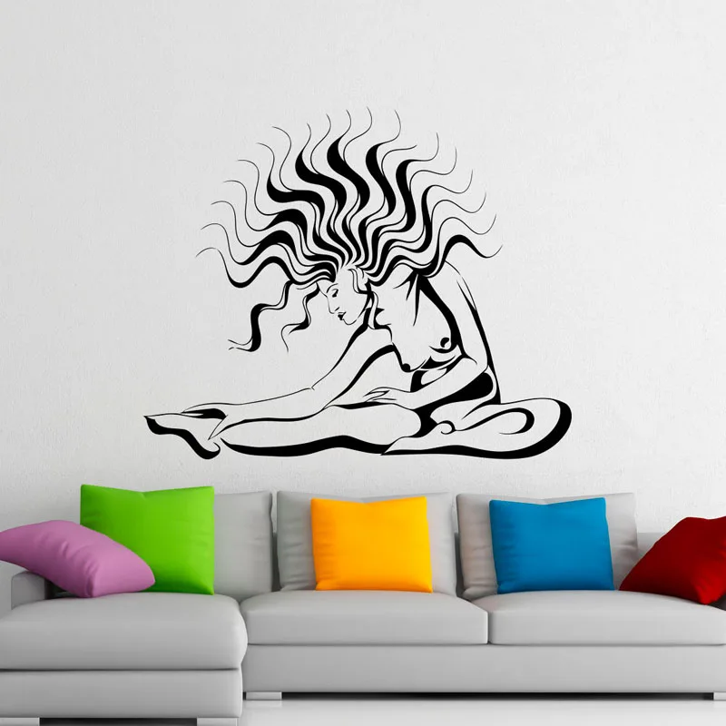 

ZOOYOO Yoga Fitness Wall Stickers Vinyl Creative Design Living Room Sticker Wall Decals Home Decor Room Decorations