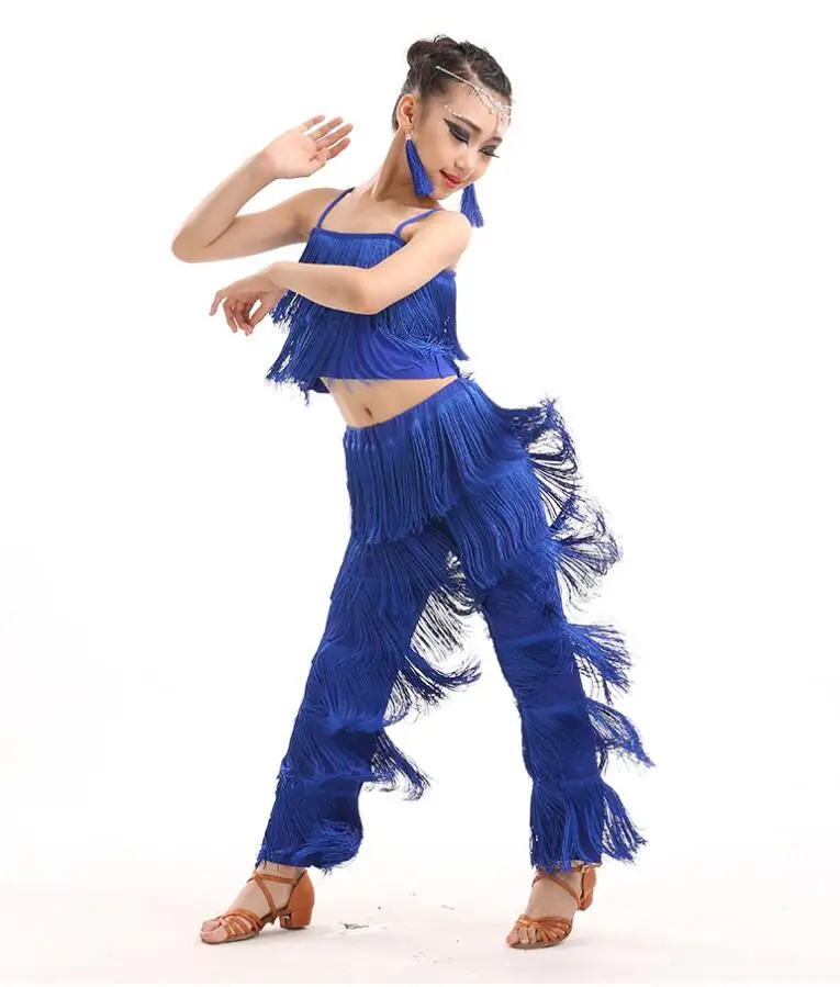 Latin Dance Dresses For Sale Ballroom Plus Size Fringe Tassel Dress Pants Sequin Fringe Salsa Samba Costume Kids Girls