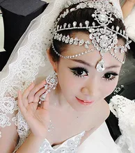 2015 de Lujo rhinestone waterdrop de cristal de joyería nupcial del pelo de la boda tiara hairbands accesorios pelo de la boda